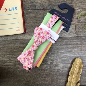 Land of Liberty Floral Pink Bow Tie Pocket Square